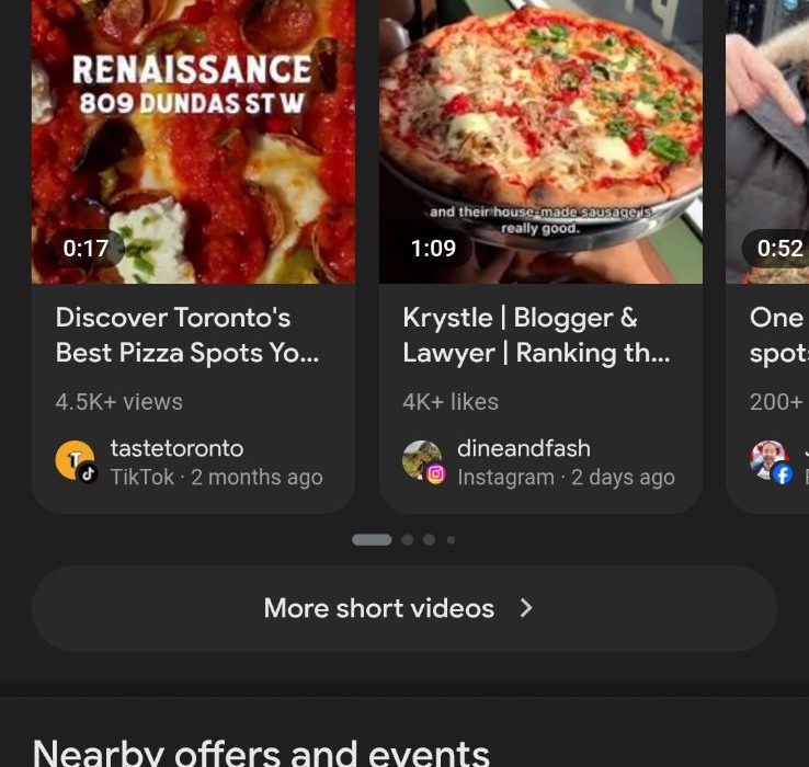 Strategic visibility through short form video